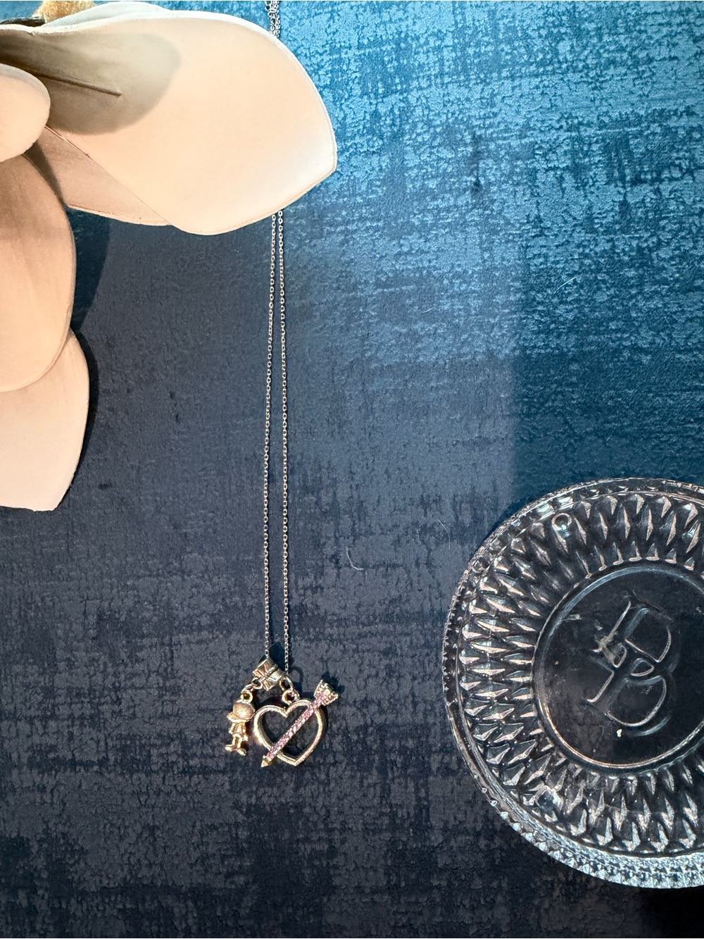 Gold Heart and Arrow Pendant Necklace with Boy Mom’s Accent Charm